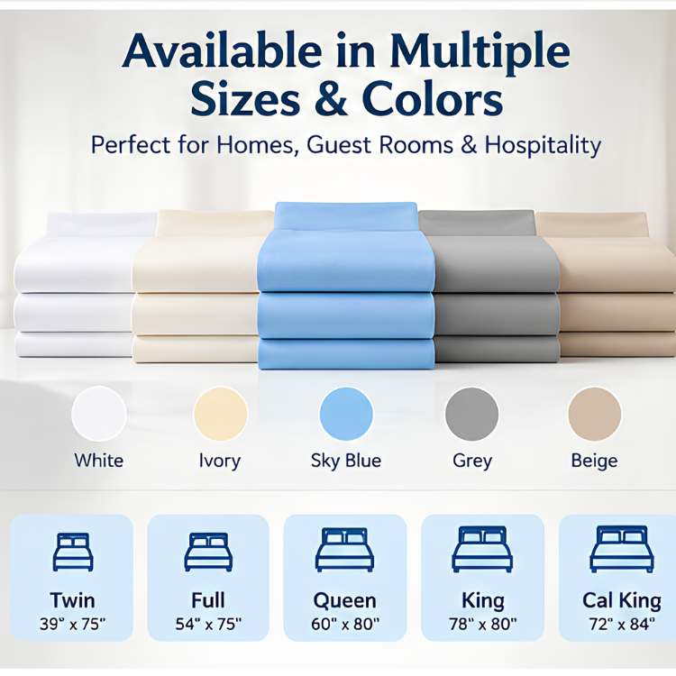 Pacific Linens 500 TC 100% Cotton Satin Sheet Set – Deep Pocket Luxury Bedding 6 500 thread count cotton sheets premium guest room bedding