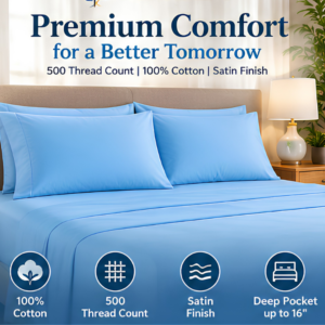 Pacific Linens 500 thread count 100 cotton sheet set
