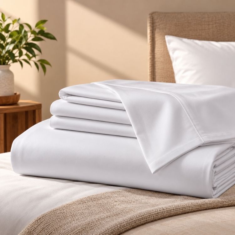 Pacific Linens 180 TC White Hotel Flat Sheets, 12-Pack – 55% Cotton / 45% Polyester Blend 3 bulk white commercial hotel flat sheets 12 pack