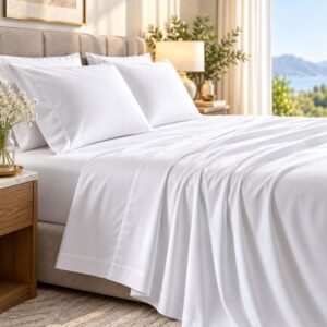 180 TC white hotel flat sheets 55 45 cotton polyester Pacific Linens