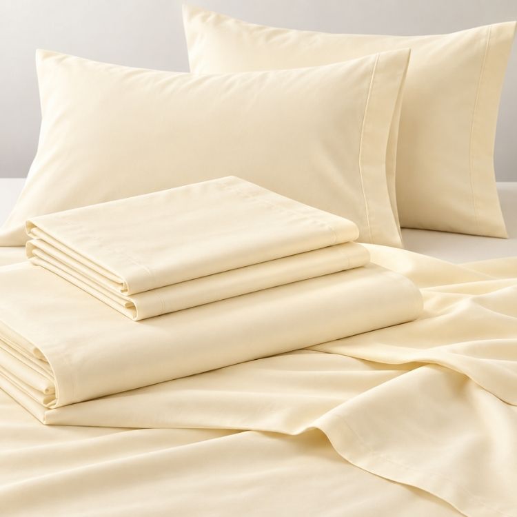 Pacific Linens 300 TC Poly-Cotton Percale 4-Piece Bed Sheet Set – Deep Pocket up to 16" 5 hotel quality sheet set