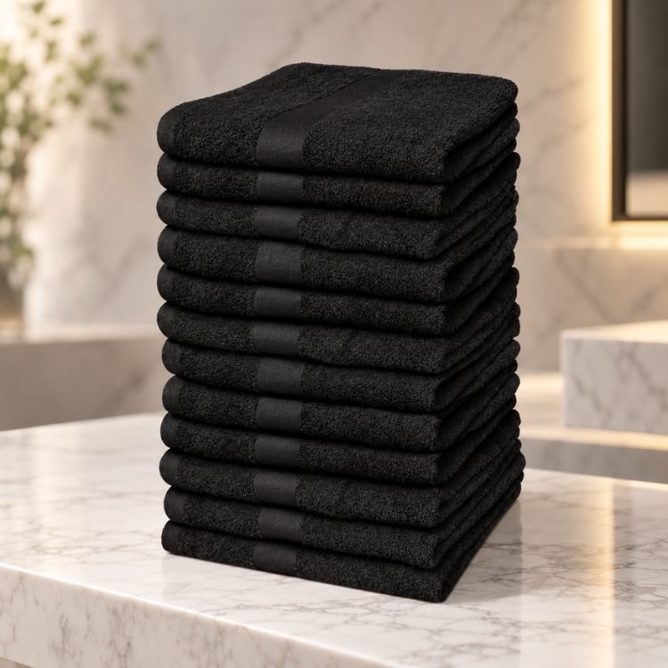 Pacific Linens 16×27 Commercial Hand Towels, 12-Pack – 100% Ring-Spun Cotton, 3 lb/Dozen for Gym, Spa & Salon 4 bulk salon hand towels