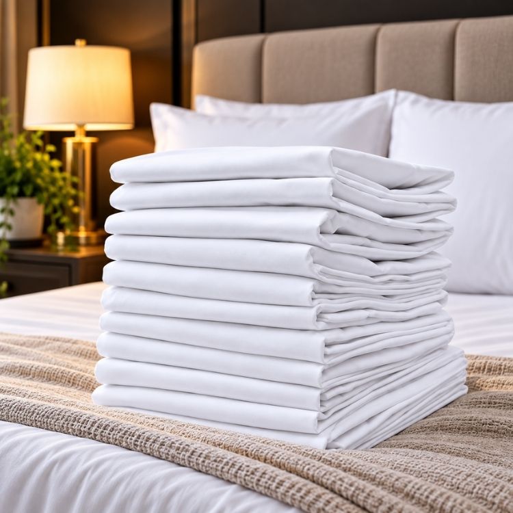 Pacific Linens Pillowcases White 12 Pack Percale Fabric Hotel Linens 180-TC 19 Pacific Linens Pillowcases White 12 Pack Percale Fabric Hotel Linens 180-TC