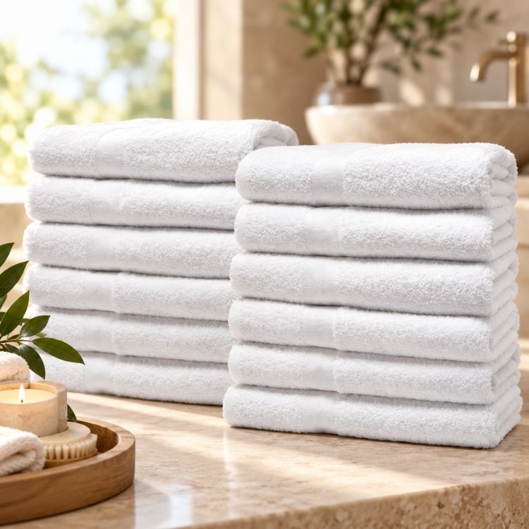 Pacific Linens 22×44 Hotel Bath Towels, 12-Pack – 100% Cotton, 6 lb/Dozen Commercial Towels 2 wholesale 22x44 bath towels