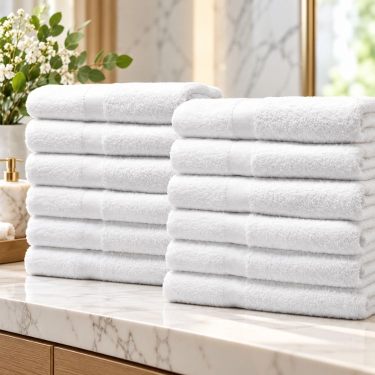 Pacific Linens 22×44 Hotel Bath Towels, 12-Pack – 100% Cotton, 6 lb/Dozen Commercial Towels 5 22x44 white bath towels bulk