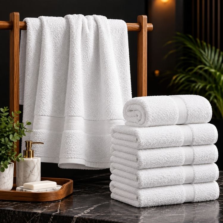 Pacific Linens 24×50 White Hotel Bath Towels, 12-Pack – 100% Cotton, 10 lb/Dozen 1 24x50 hotel bath towels